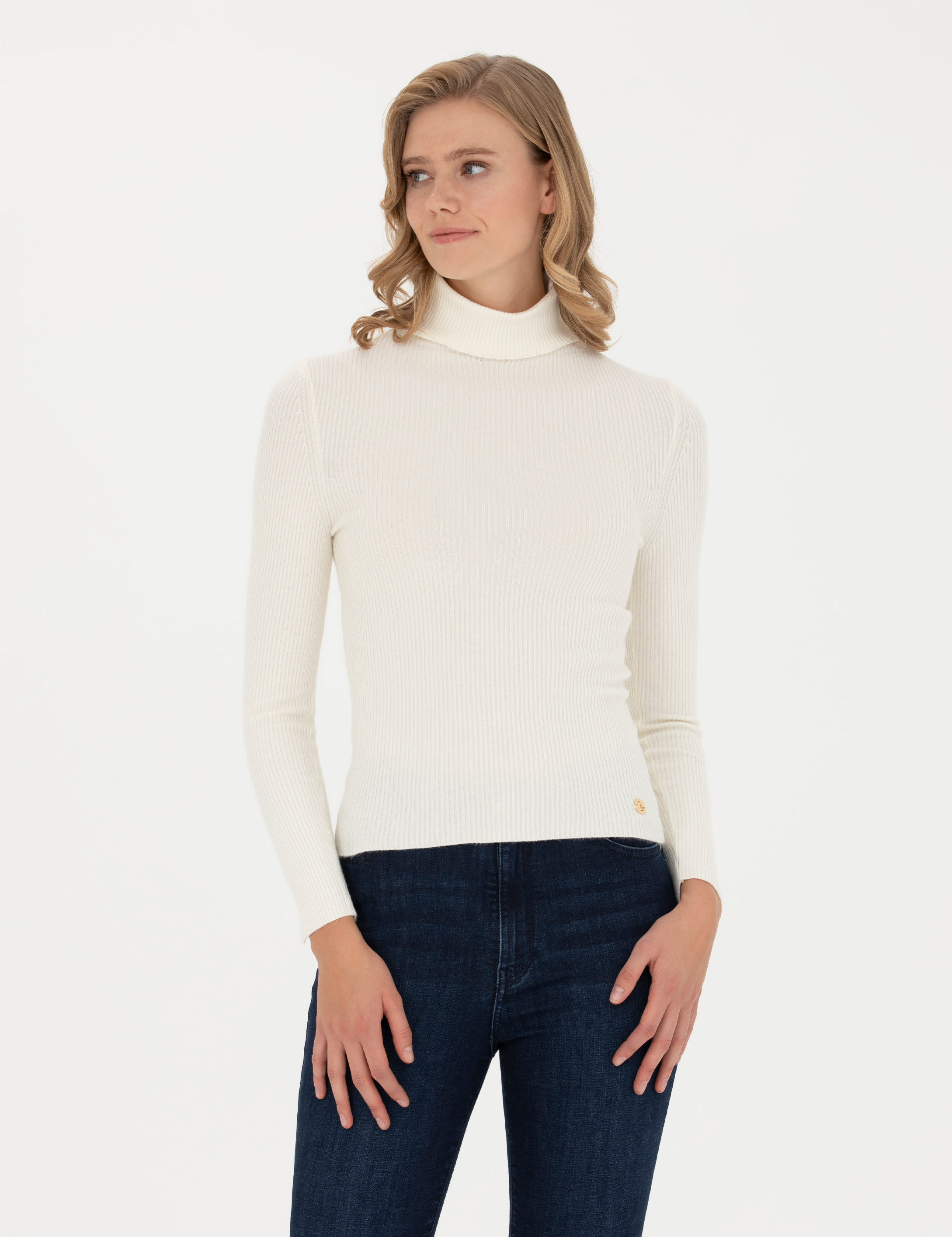 Pierre Cardin Ekru Extra Slim Fit Balıkçı Yaka Kazak görsel 3