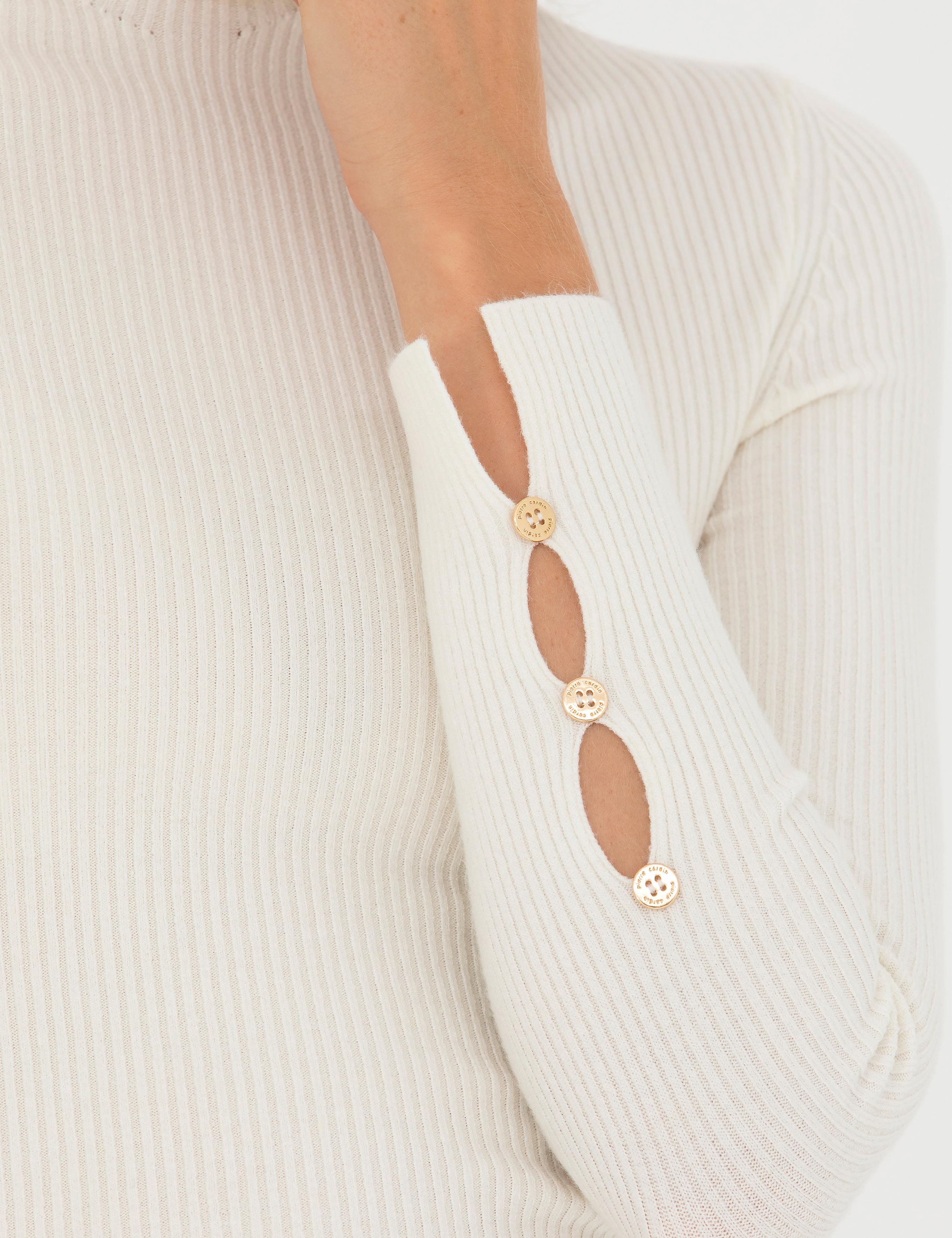 Ekru Ex. Slim Fit Balıkçı Yaka Kazak