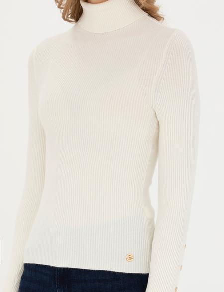 Ekru Ex. Slim Fit Balıkçı Yaka Kazak - 50276230046