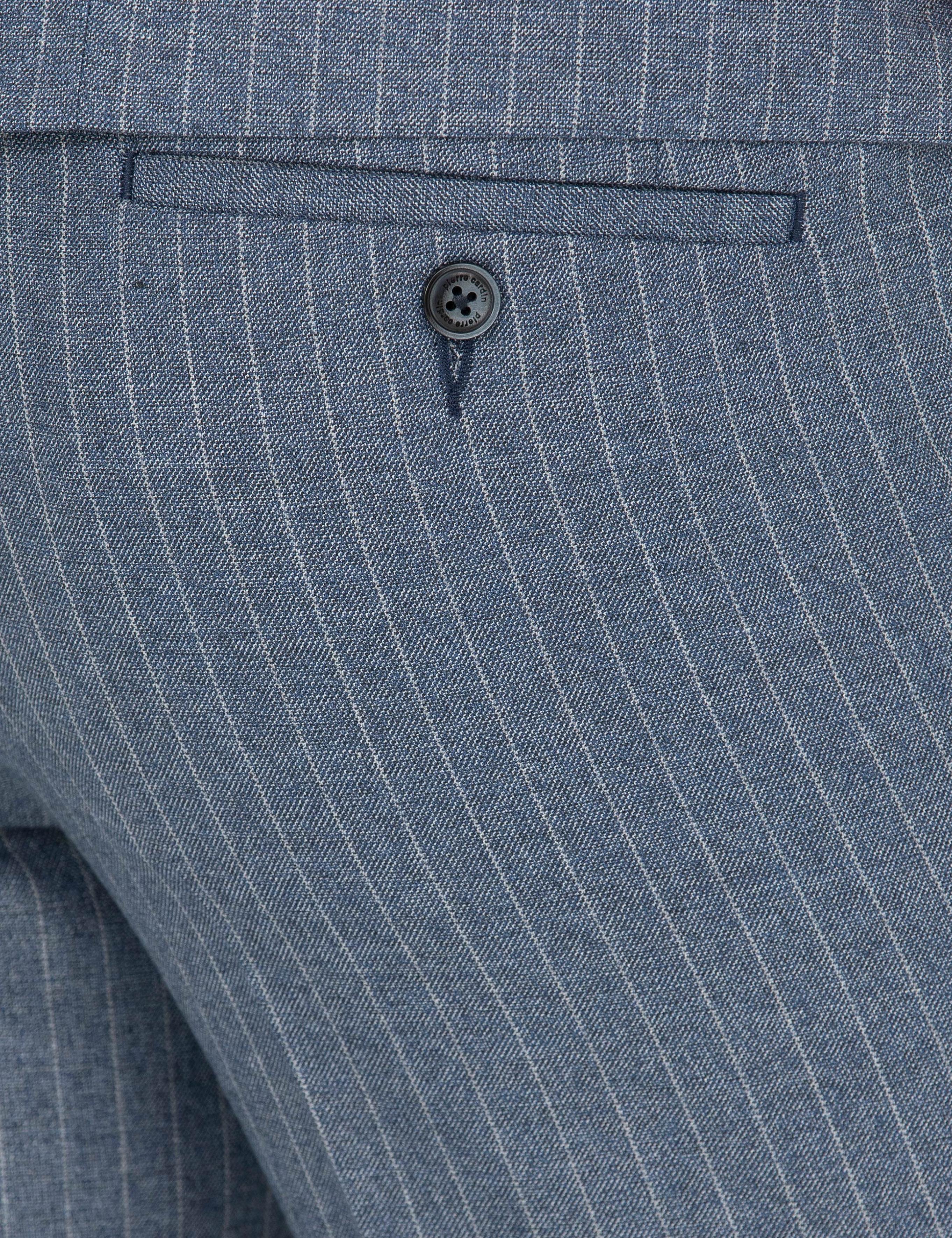 Koyu Mavi Ex. Slim Fit Çizgili Takım Elbise