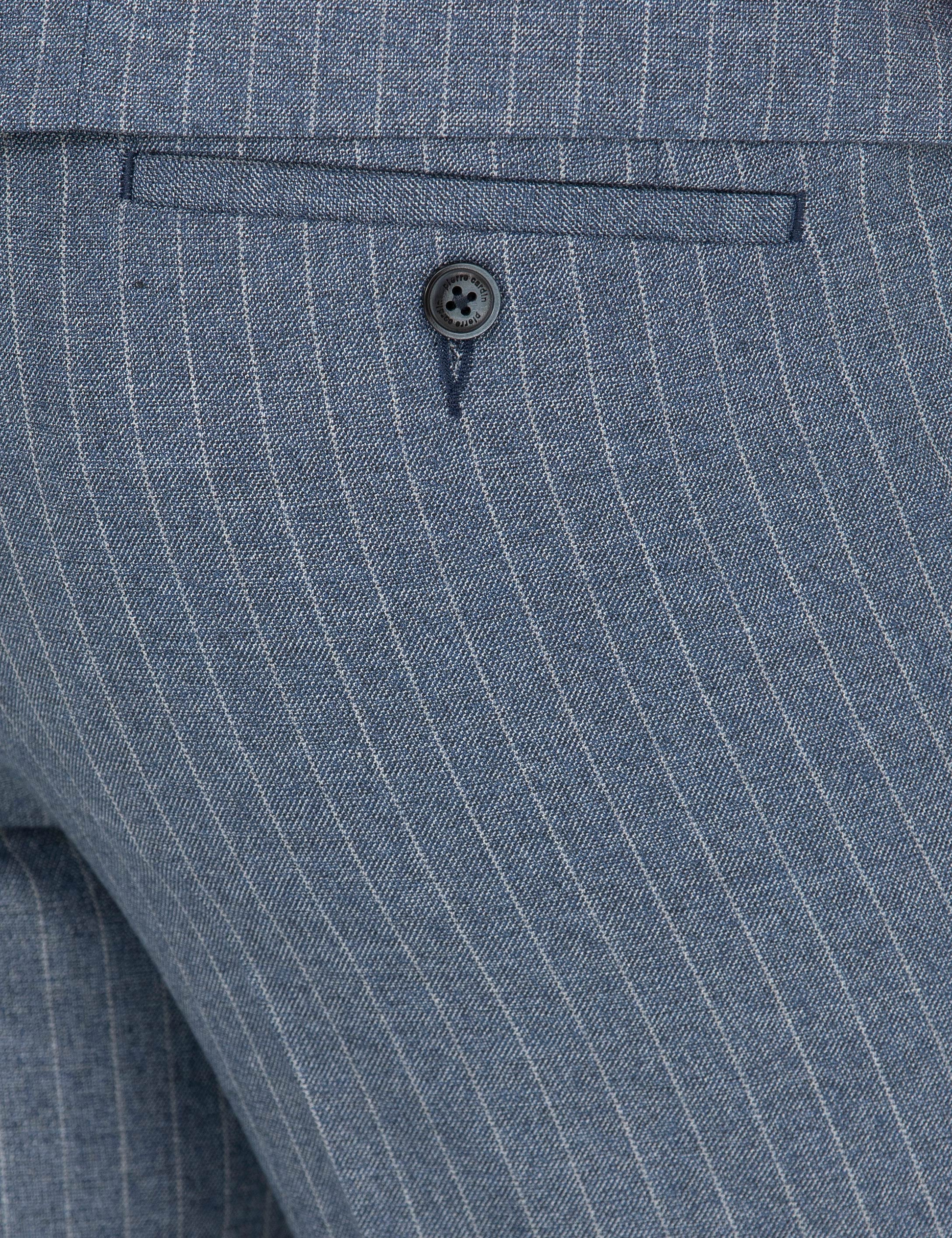 Koyu Mavi Ex. Slim Fit Çizgili Takım Elbise - Image 7