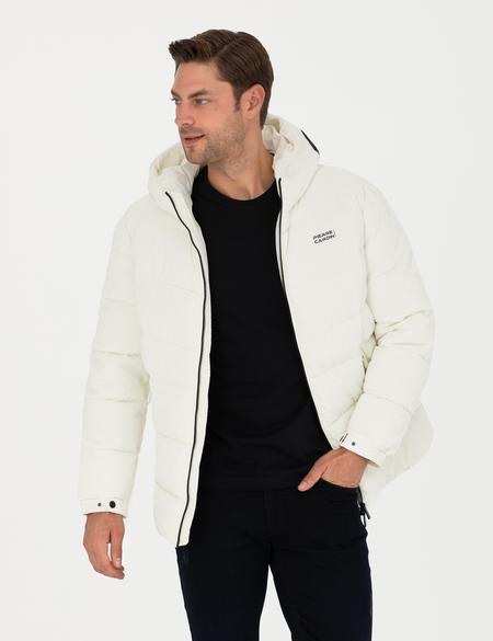 Ekru Kapüşonlu Spor Mont - 50272325038