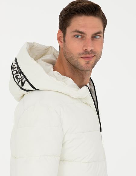 Ekru Kapüşonlu Spor Mont - 50272325038