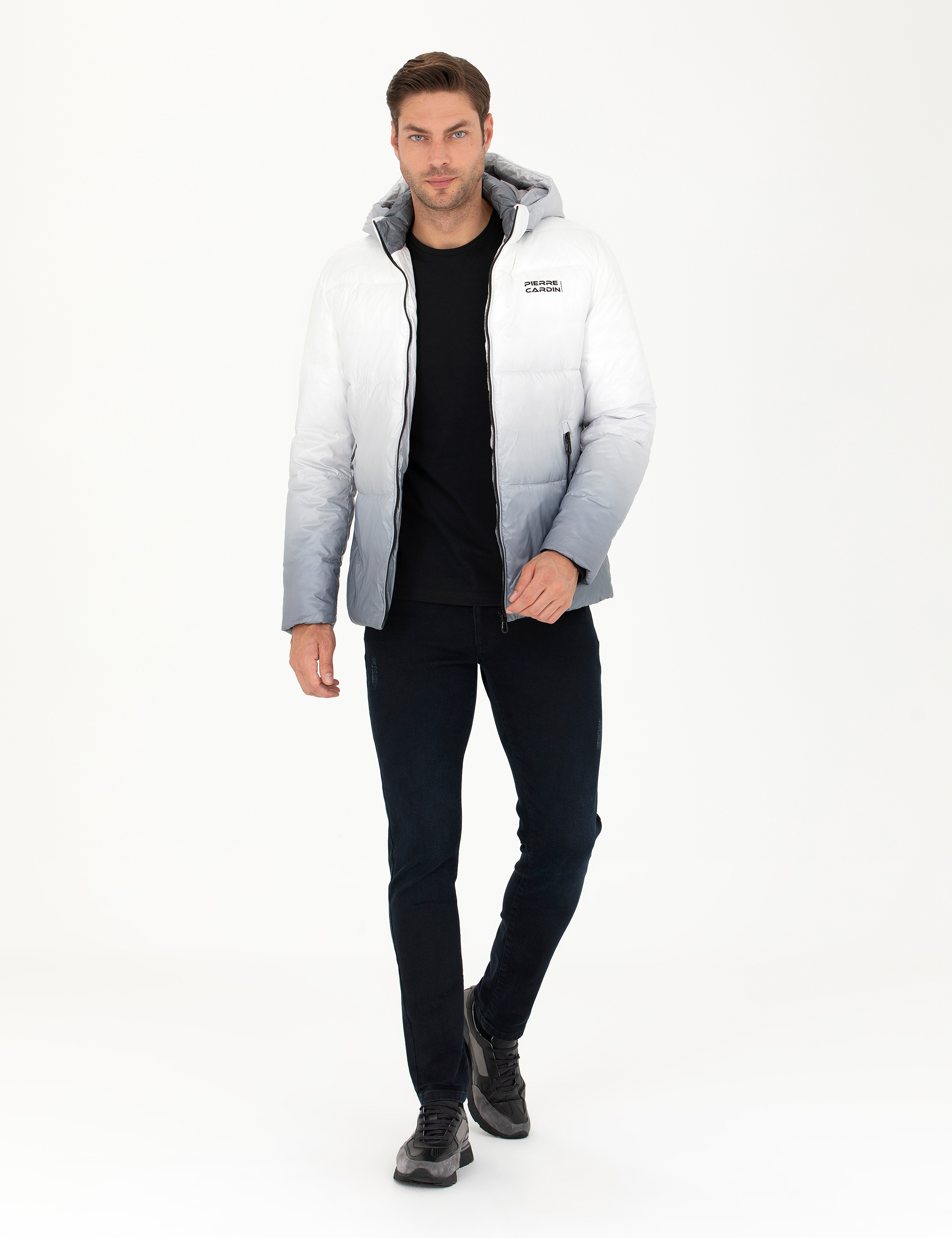 Pierre Cardin Gri Kapüşonlu Spor Mont görsel 4