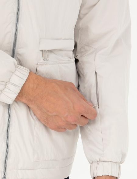 Ekru Kapişonlu Baharlık Mevsimlik Mont - 50273114011