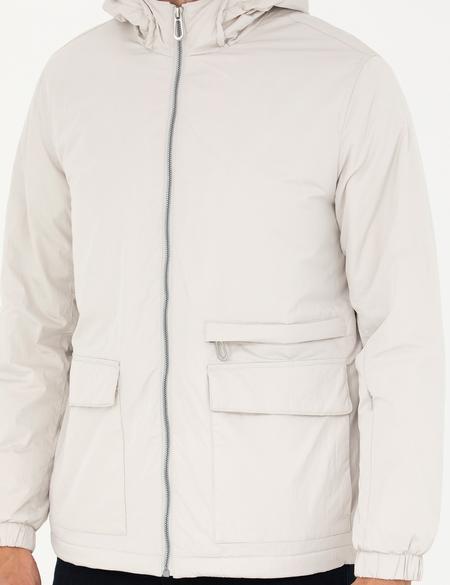 Ekru Kapişonlu Baharlık Mevsimlik Mont - 50273114011