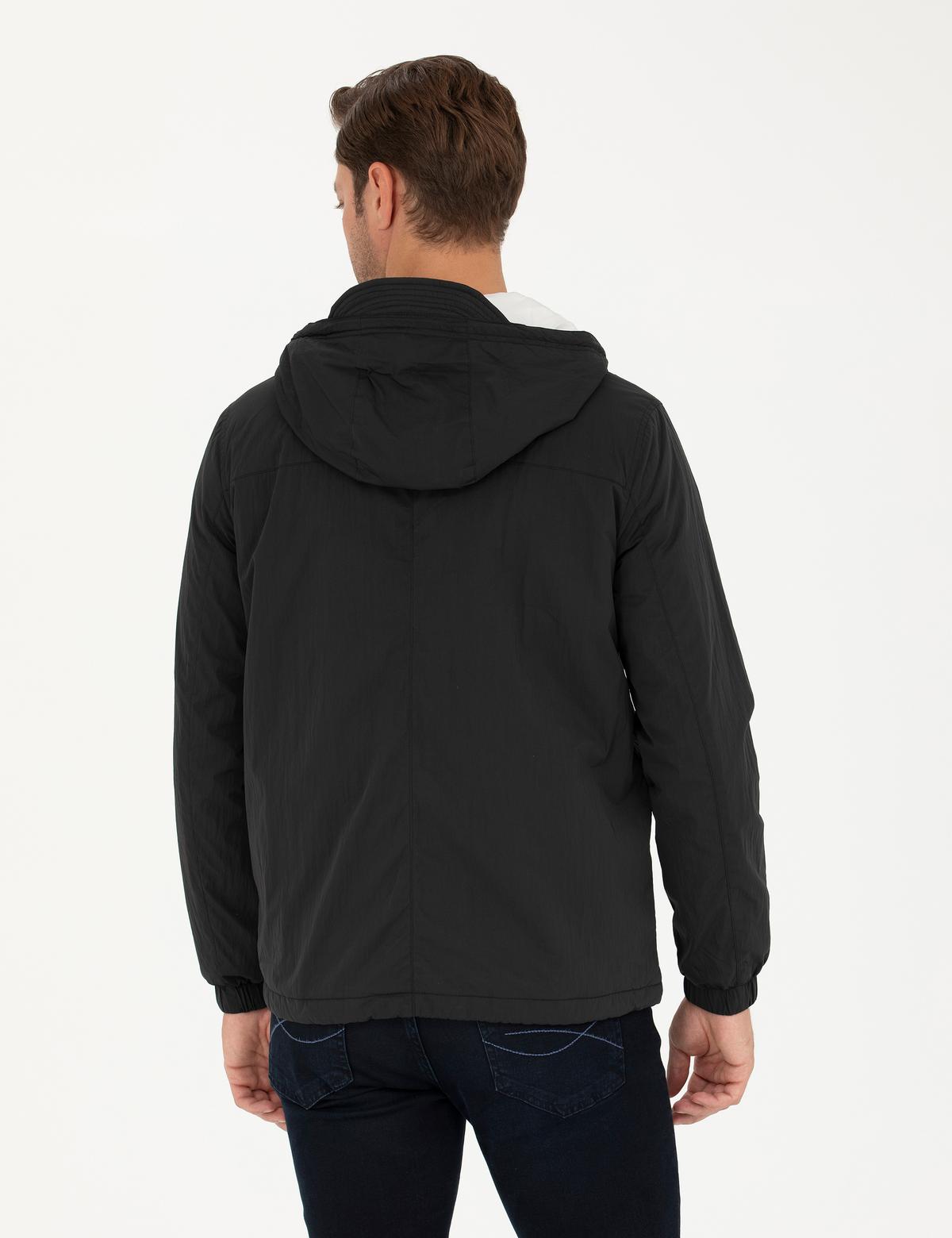 Siyah Kapişonlu Baharlık Mevsimlik Mont - 50273114022