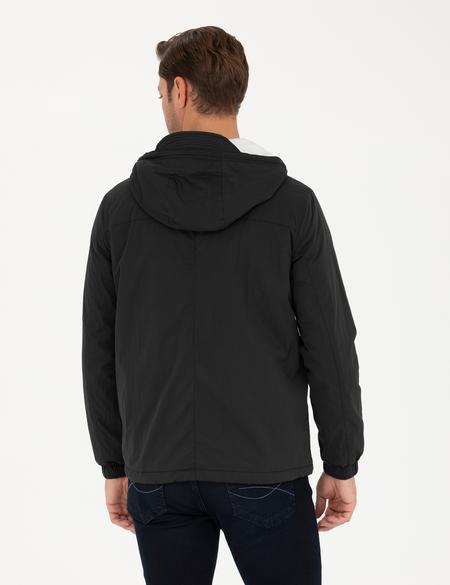 Siyah Kapişonlu Baharlık Mevsimlik Mont - 50273114022