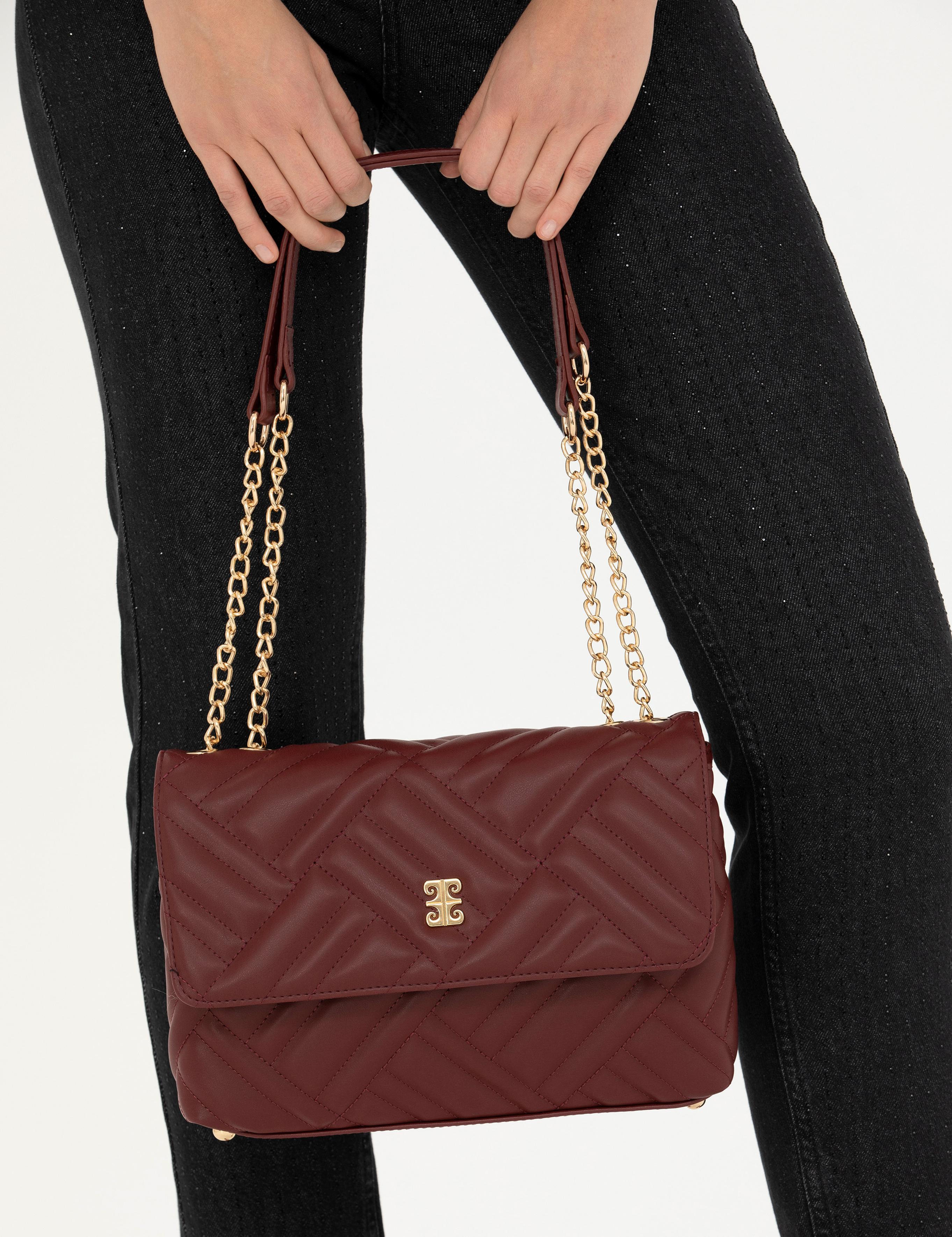 Bordo Omuz Çantası