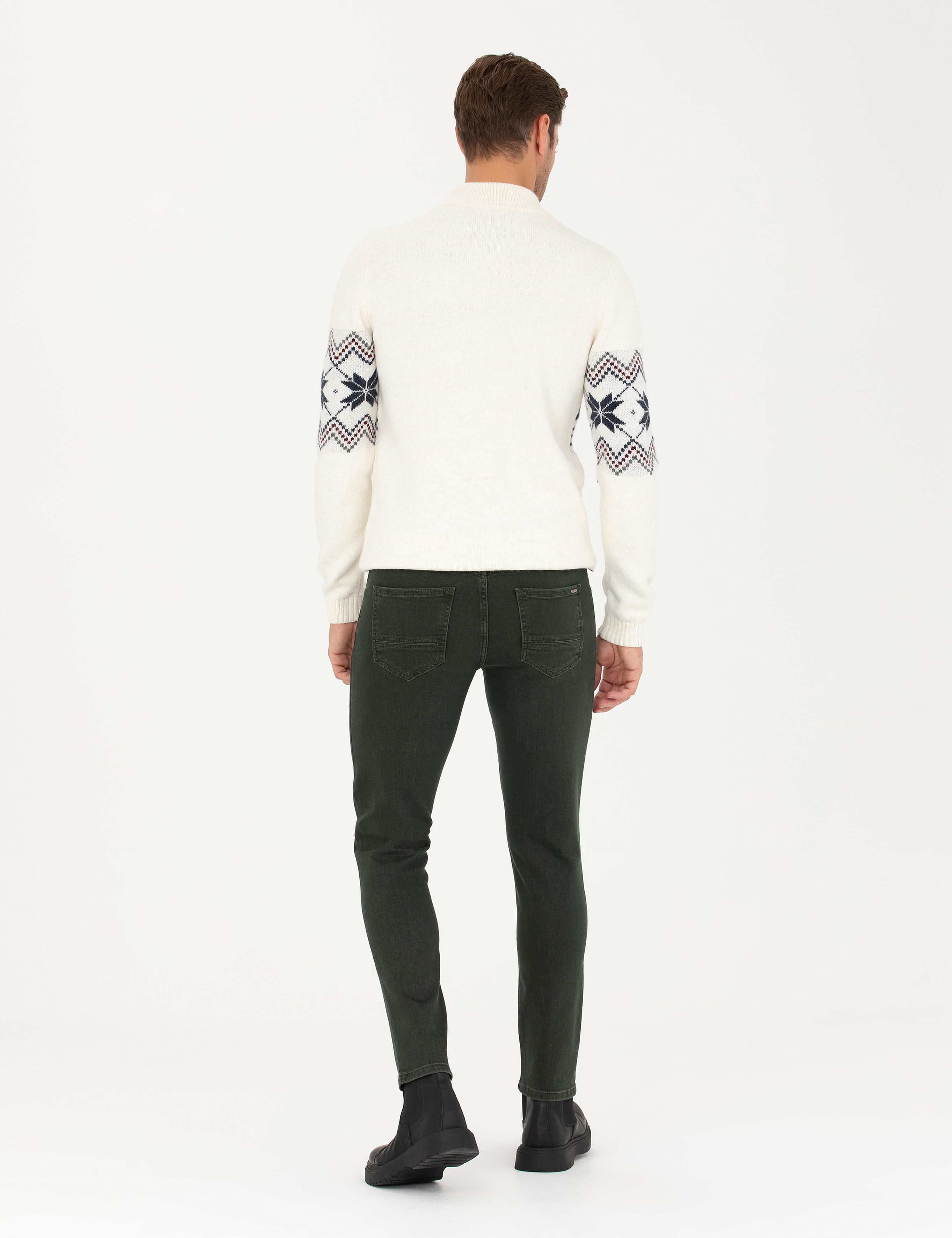 Yeşil Slim Fit Jean Pantolon