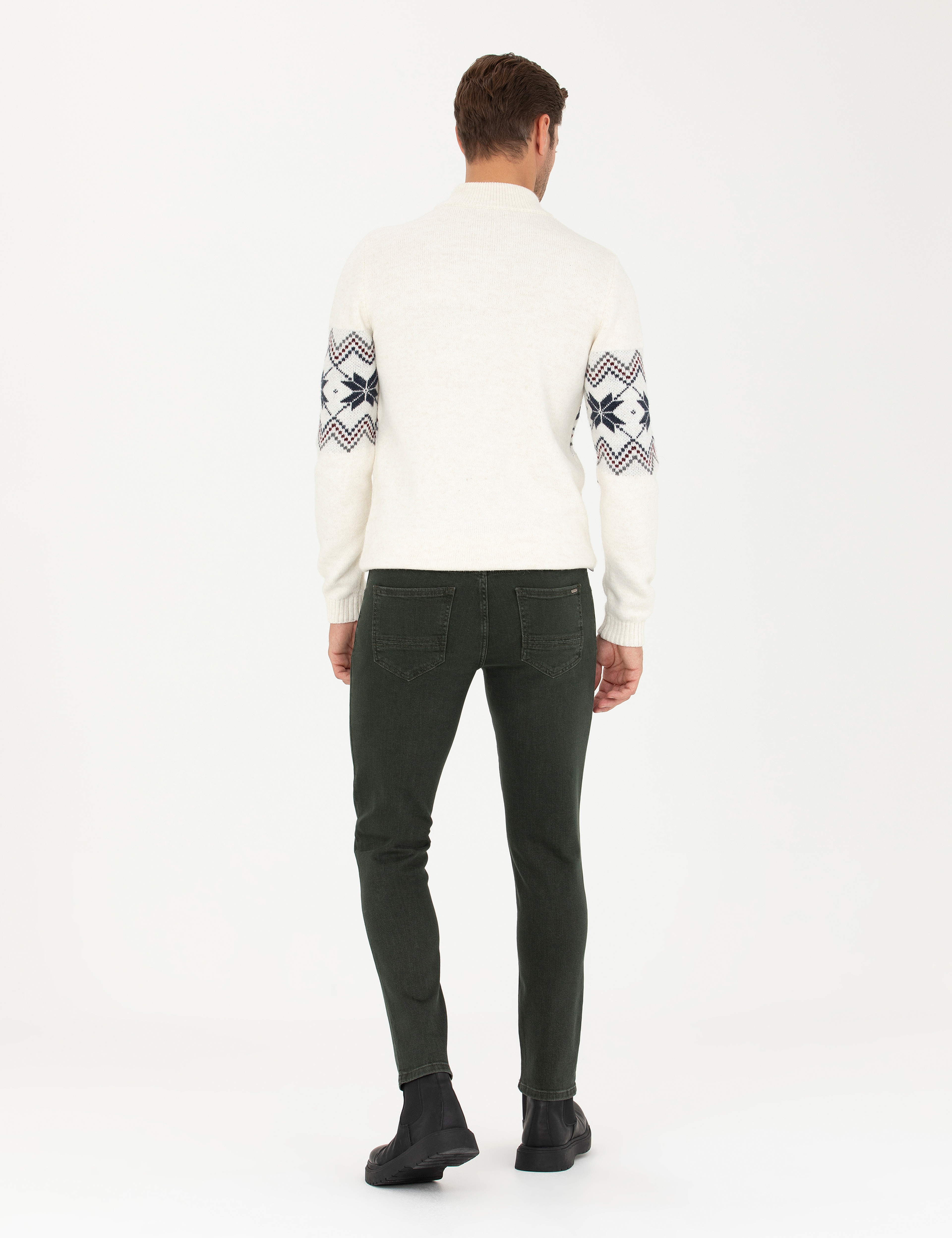 Yeşil Slim Fit Jean Pantolon