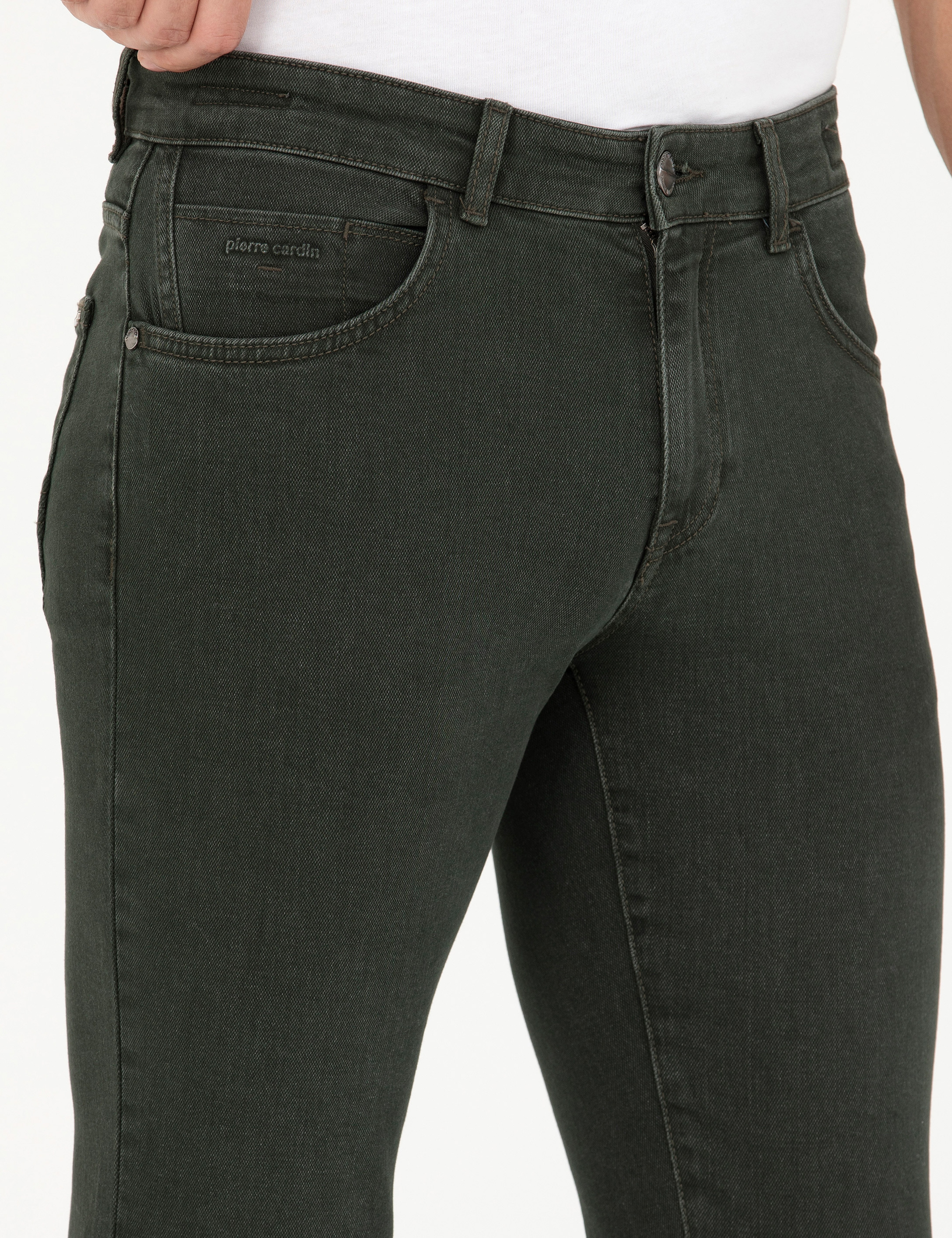 Yeşil Slim Fit Jean Pantolon - Image 5