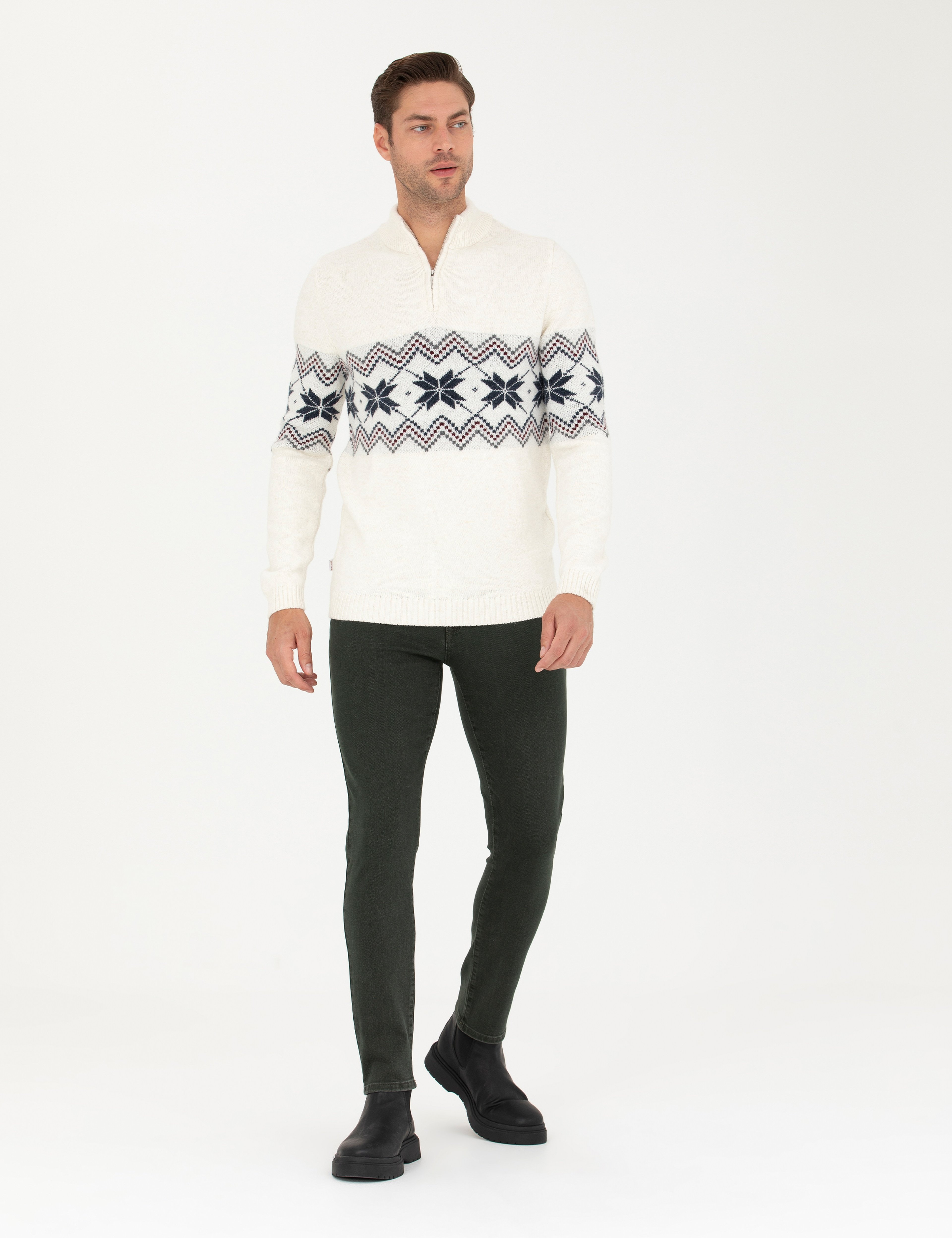 Yeşil Slim Fit Jean Pantolon - Image 3