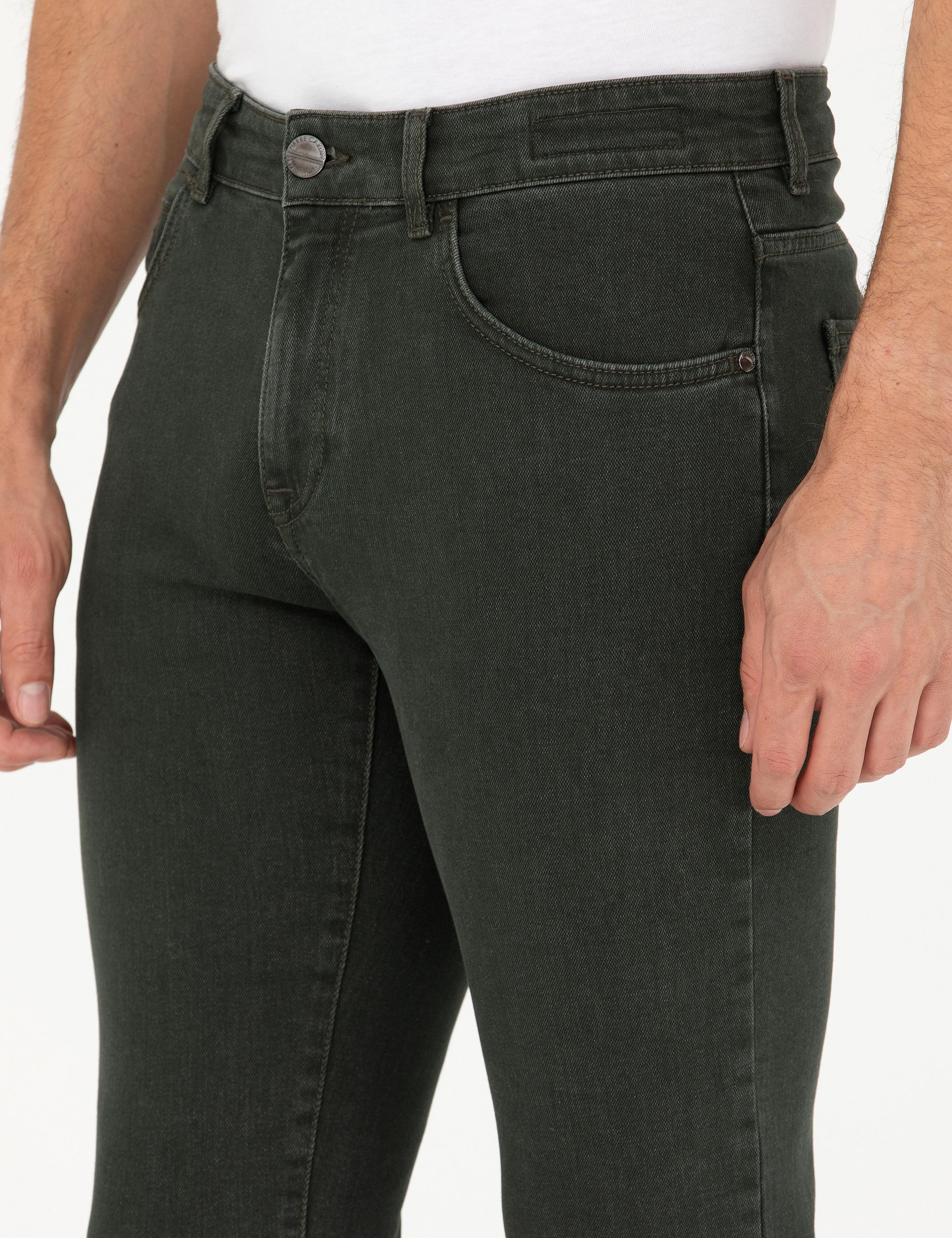 Yeşil Slim Fit Jean Pantolon