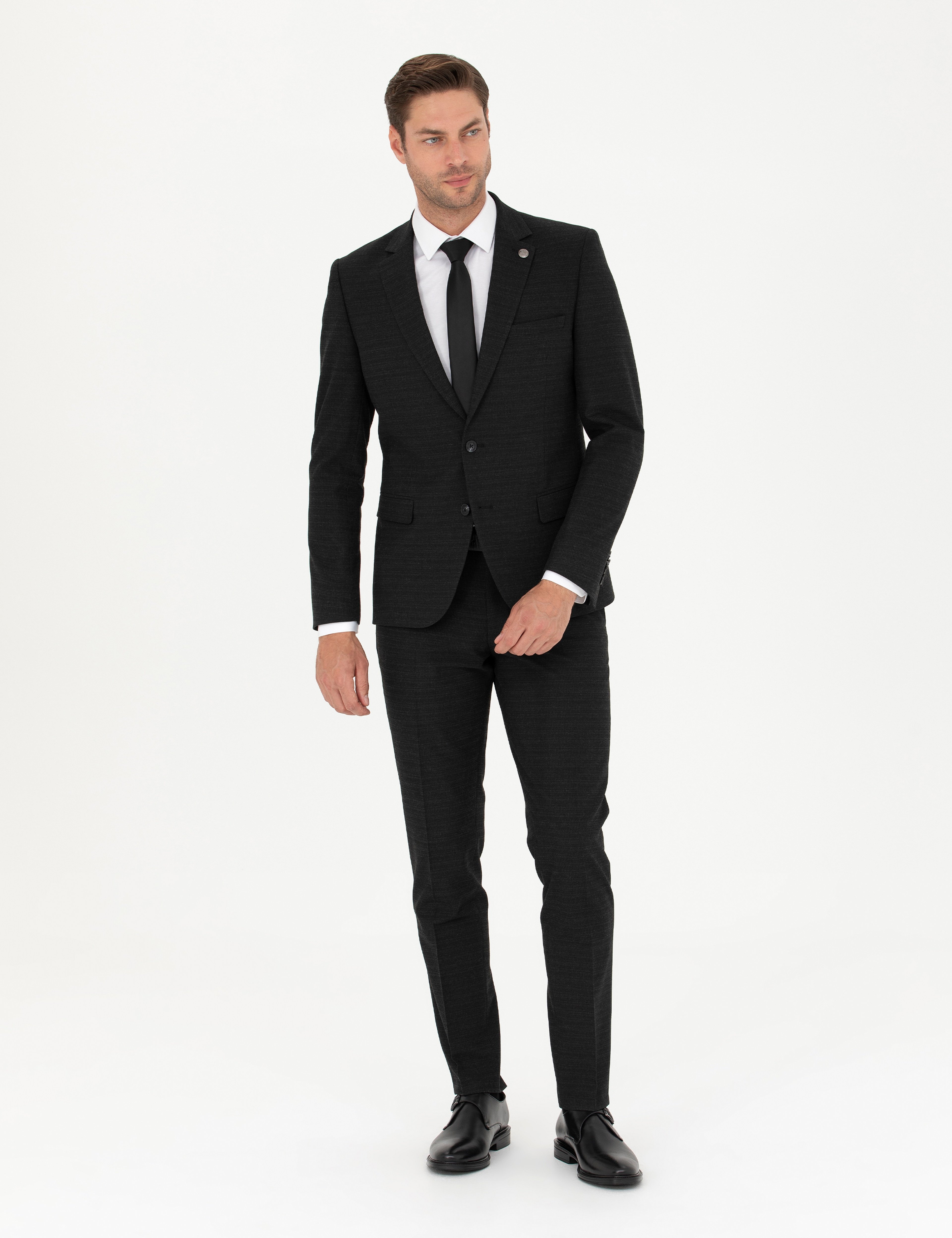 Antrasit Extra Slim Fit Takım Elbise