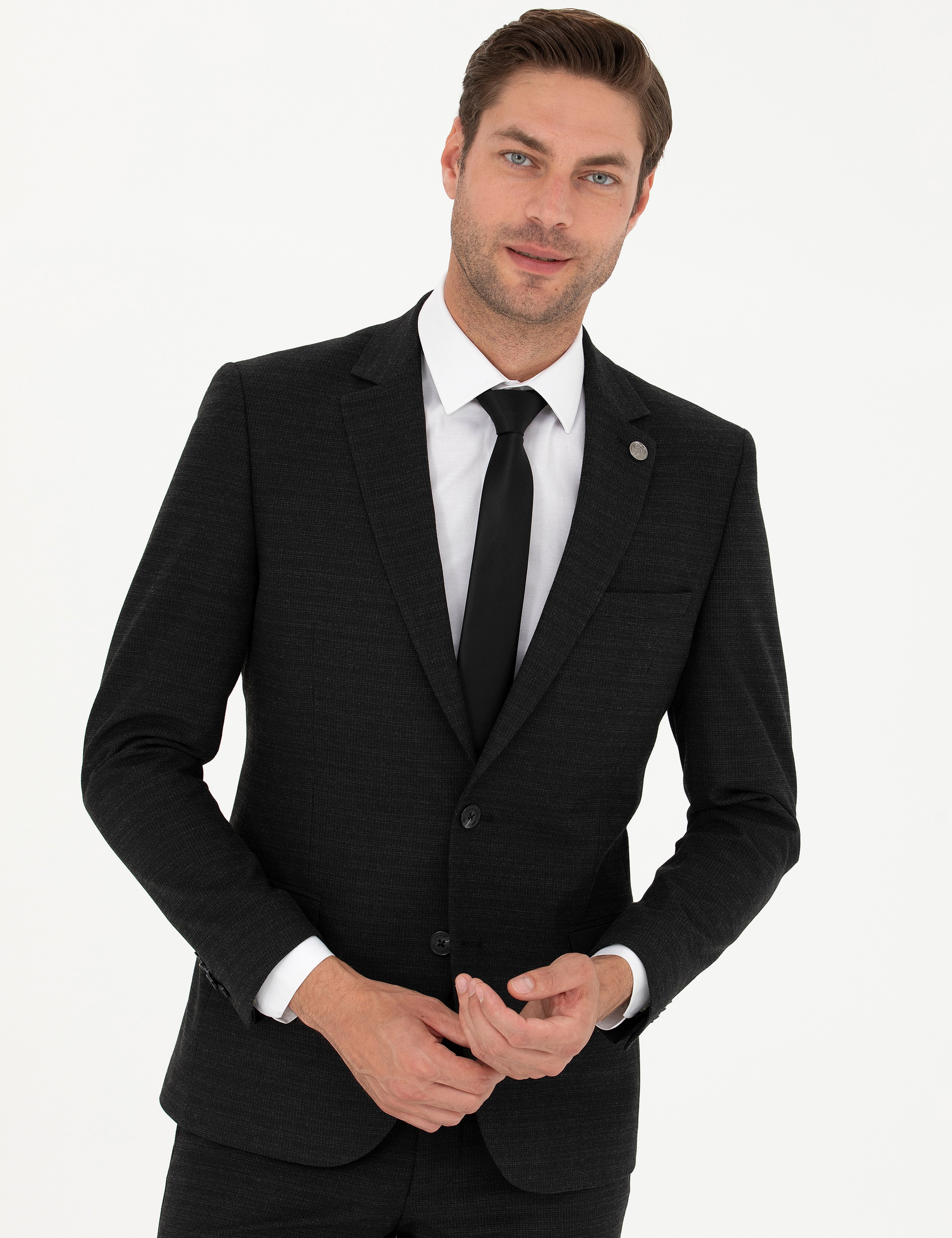 Antrasit Extra Slim Fit Takım Elbise
