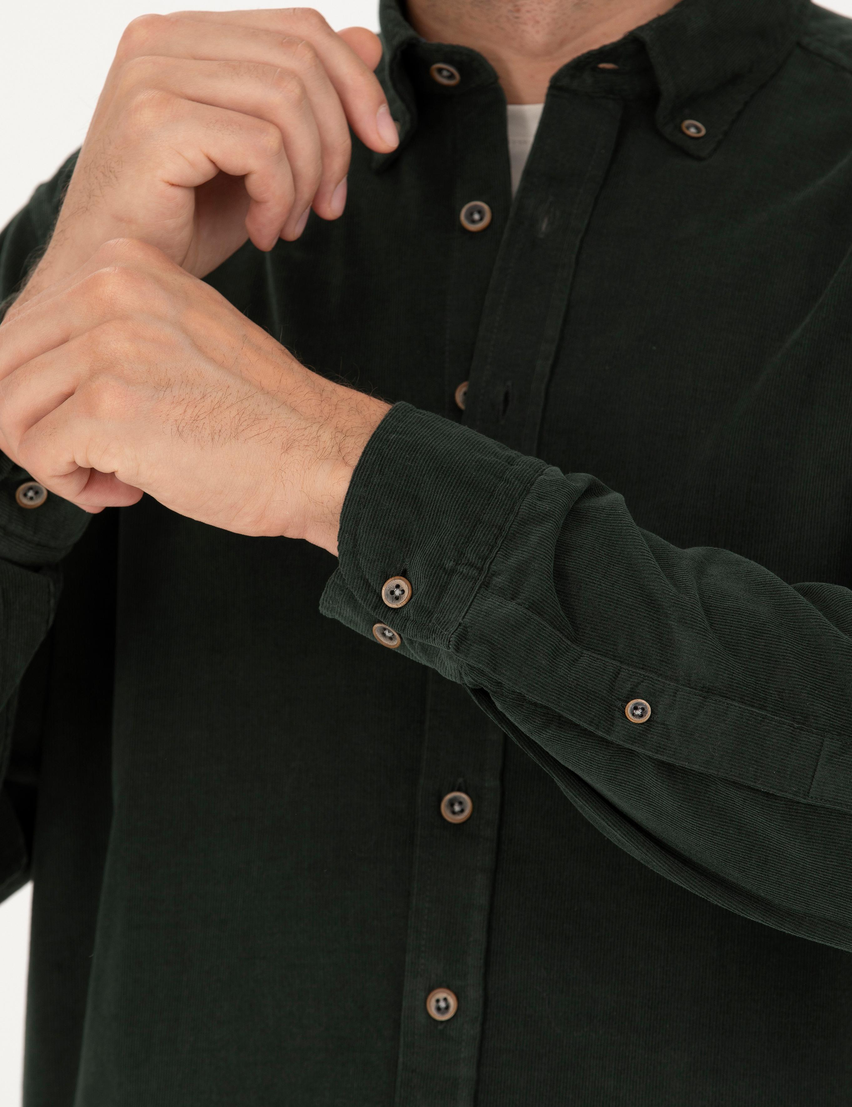 Haki Regular Fit Uzun Kollu Gömlek