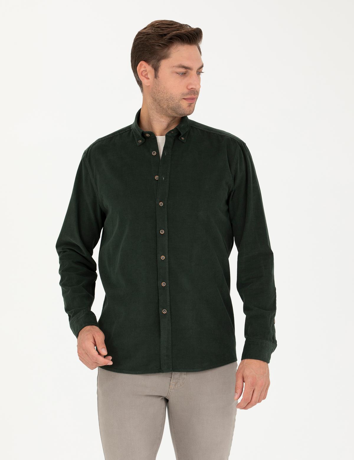 Haki Regular Fit Uzun Kollu Gömlek - 50274112037