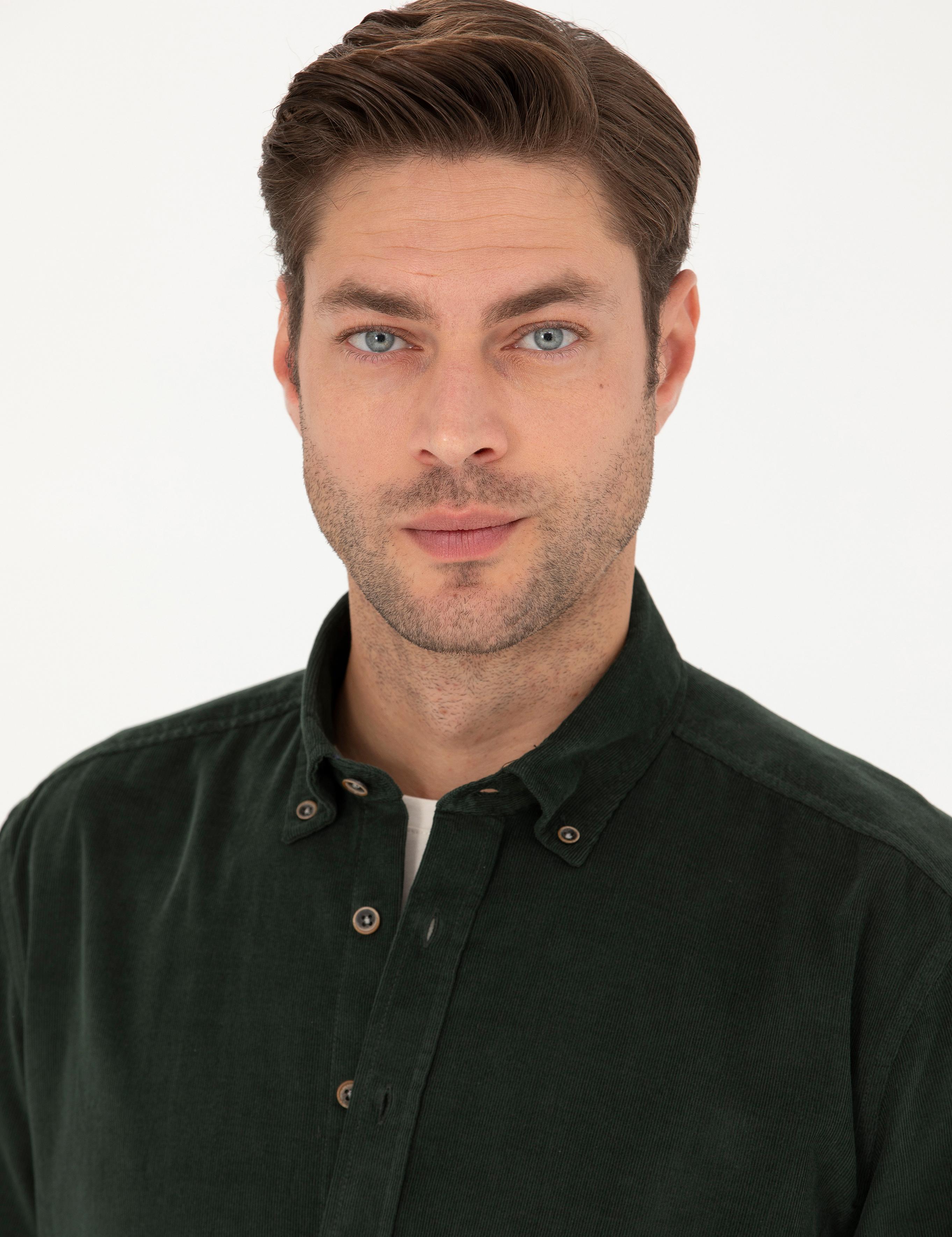 Haki Regular Fit Uzun Kollu Gömlek