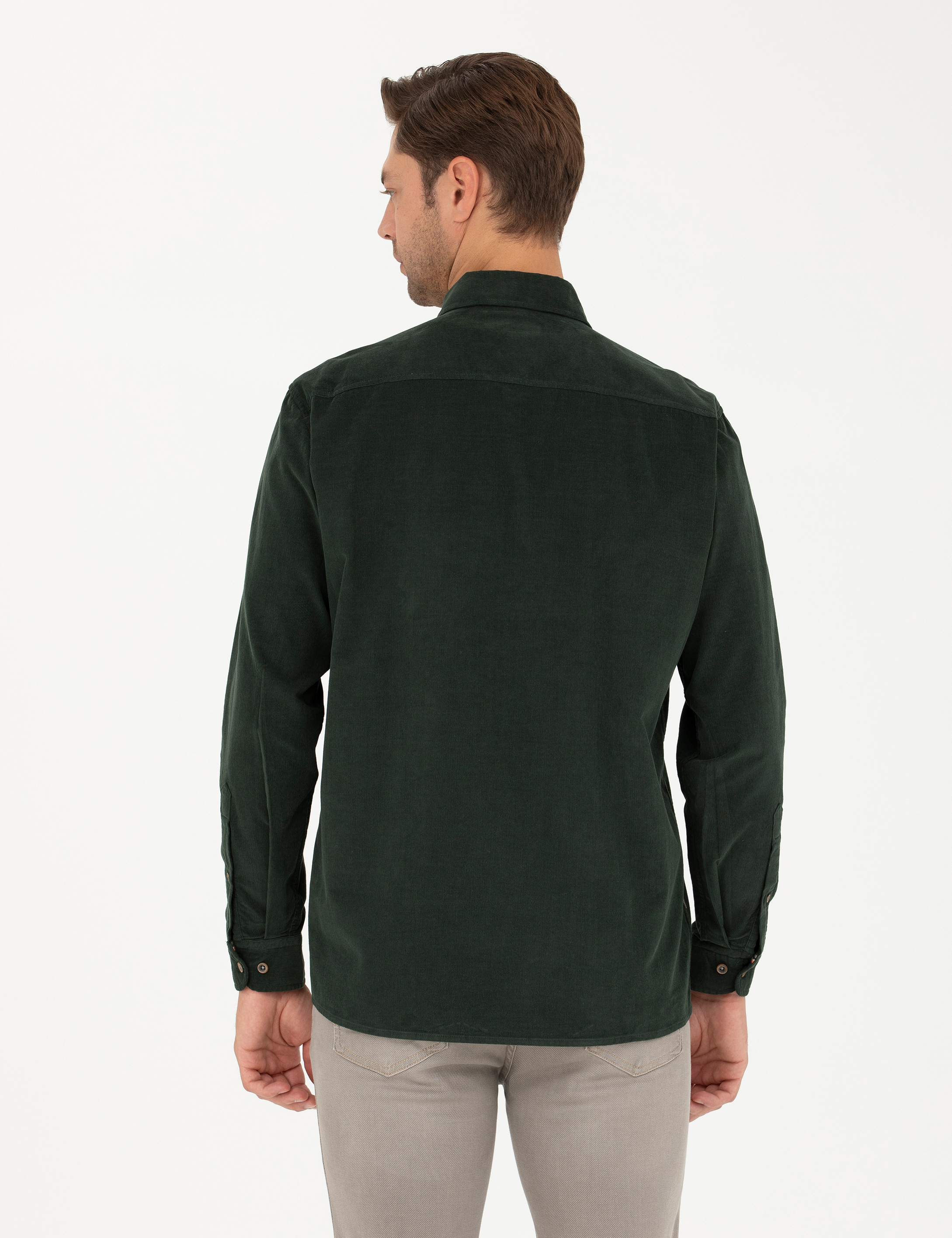 Pierre Cardin Haki Regular Fit Uzun Kollu Gömlek görsel 5