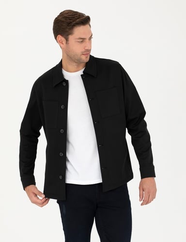 Siyah Regular Fit Gömlek Ceket