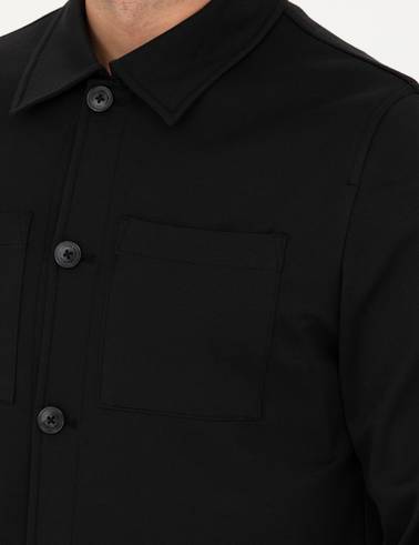 Siyah Regular Fit Gömlek Ceket