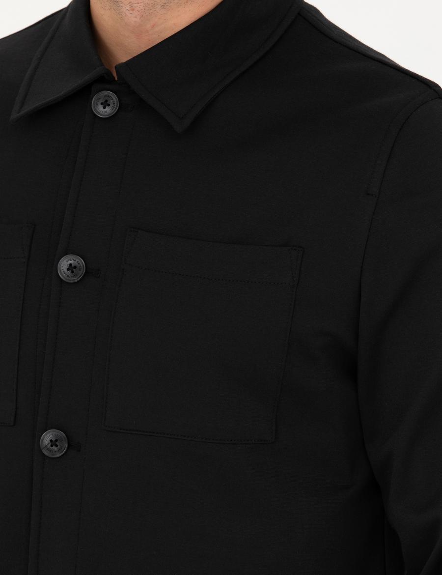 Siyah Regular Fit Gömlek Ceket