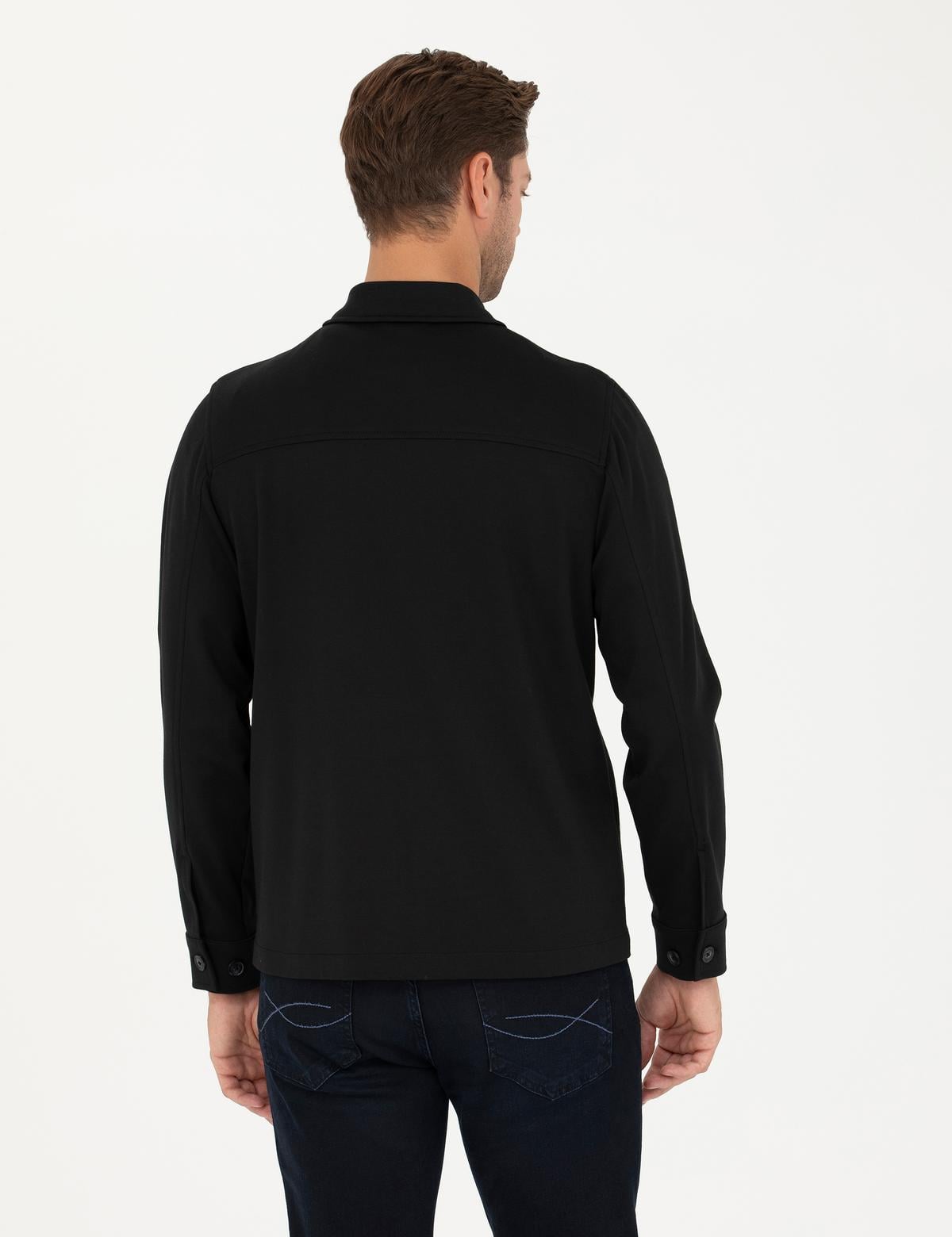 Siyah Regular Fit Gömlek Ceket - 50287473005