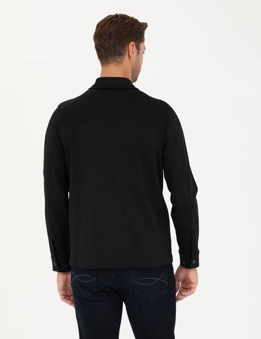 Siyah Regular Fit Gömlek Ceket