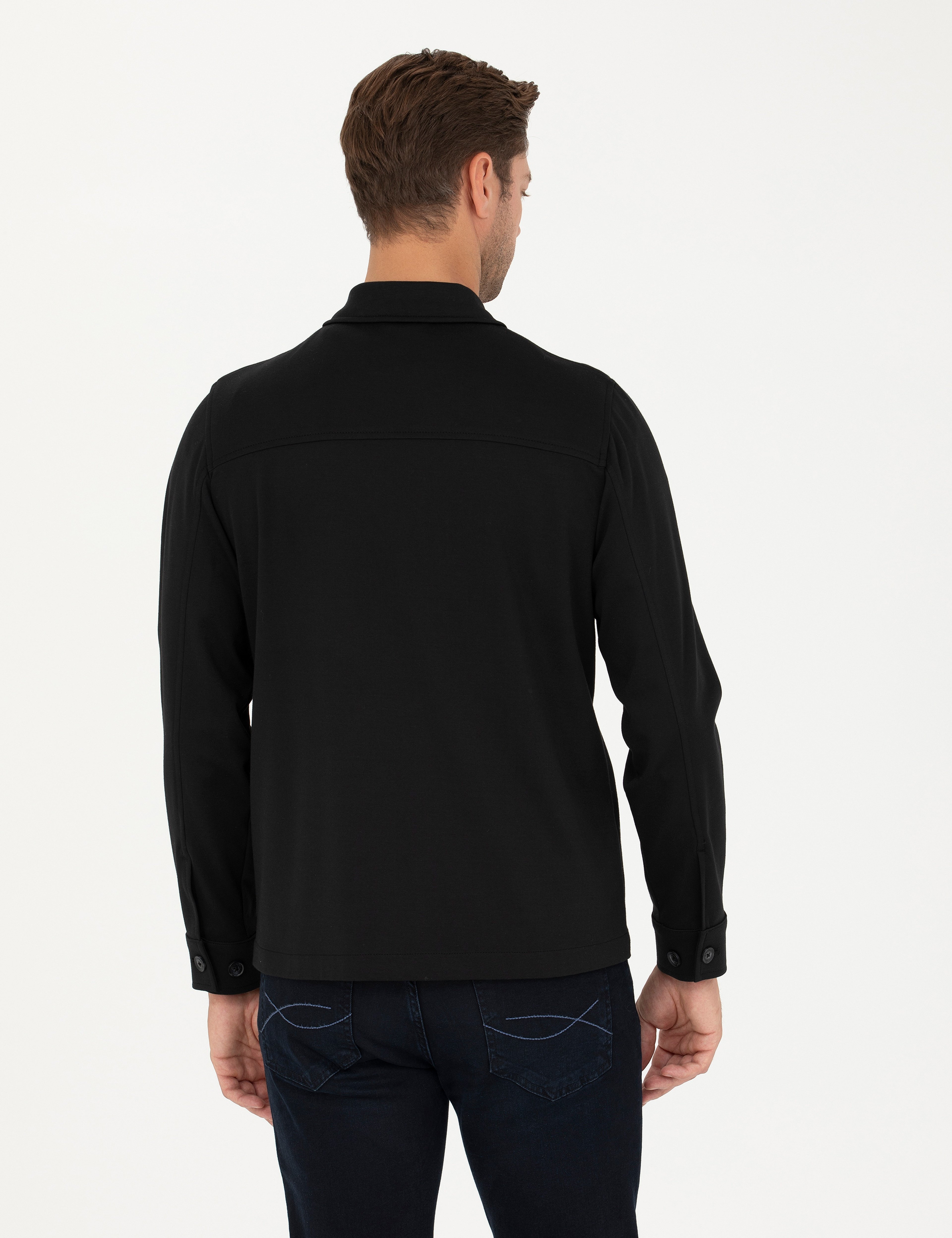 Siyah Regular Fit Gömlek Ceket