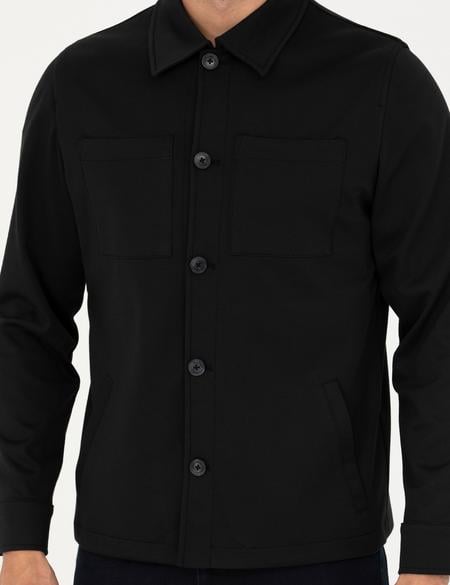 Siyah Regular Fit Gömlek Ceket - 50287473005