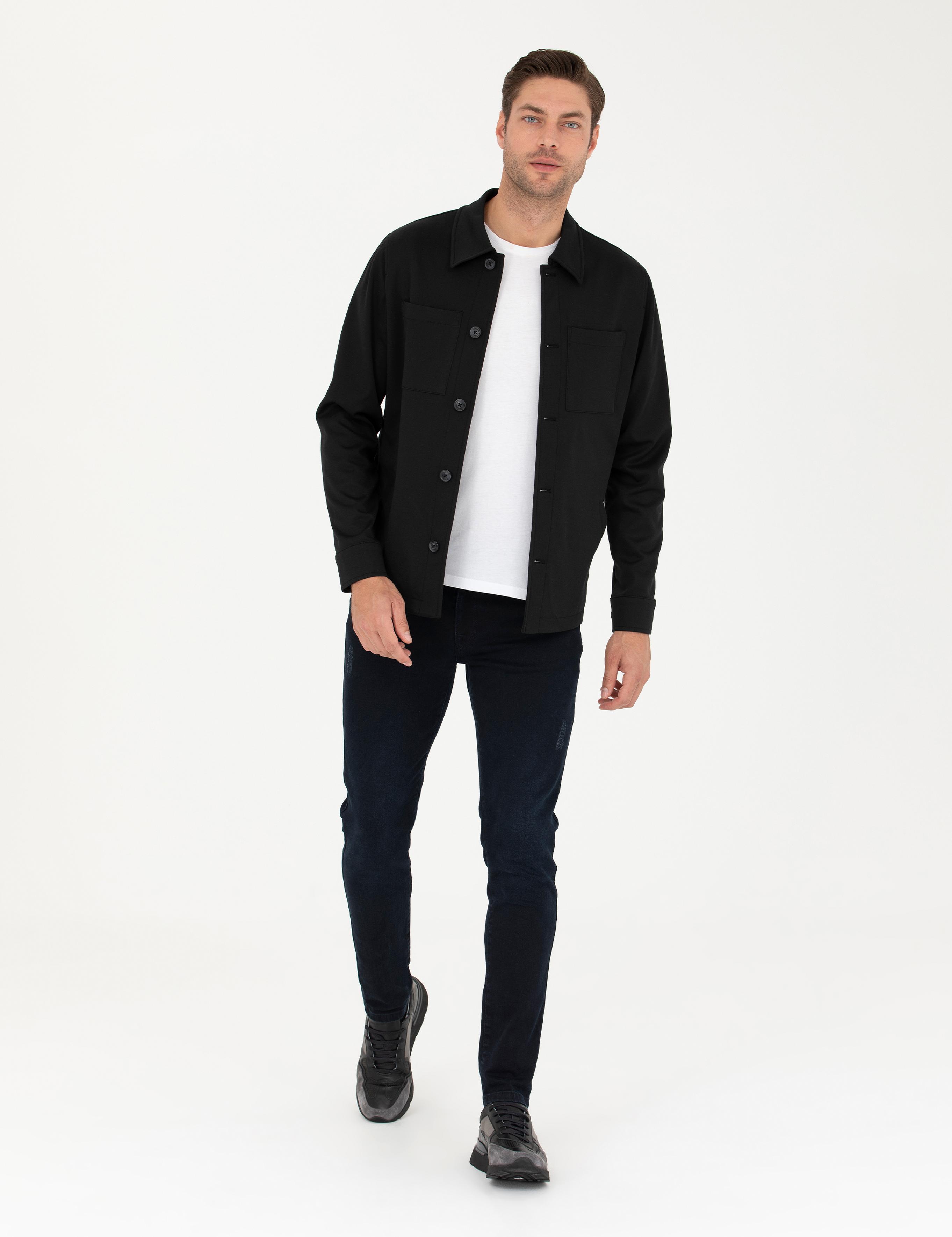 Siyah Regular Fit Gömlek Ceket