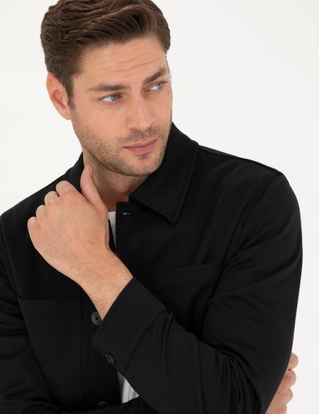 Siyah Regular Fit Gömlek Ceket - 50287473005