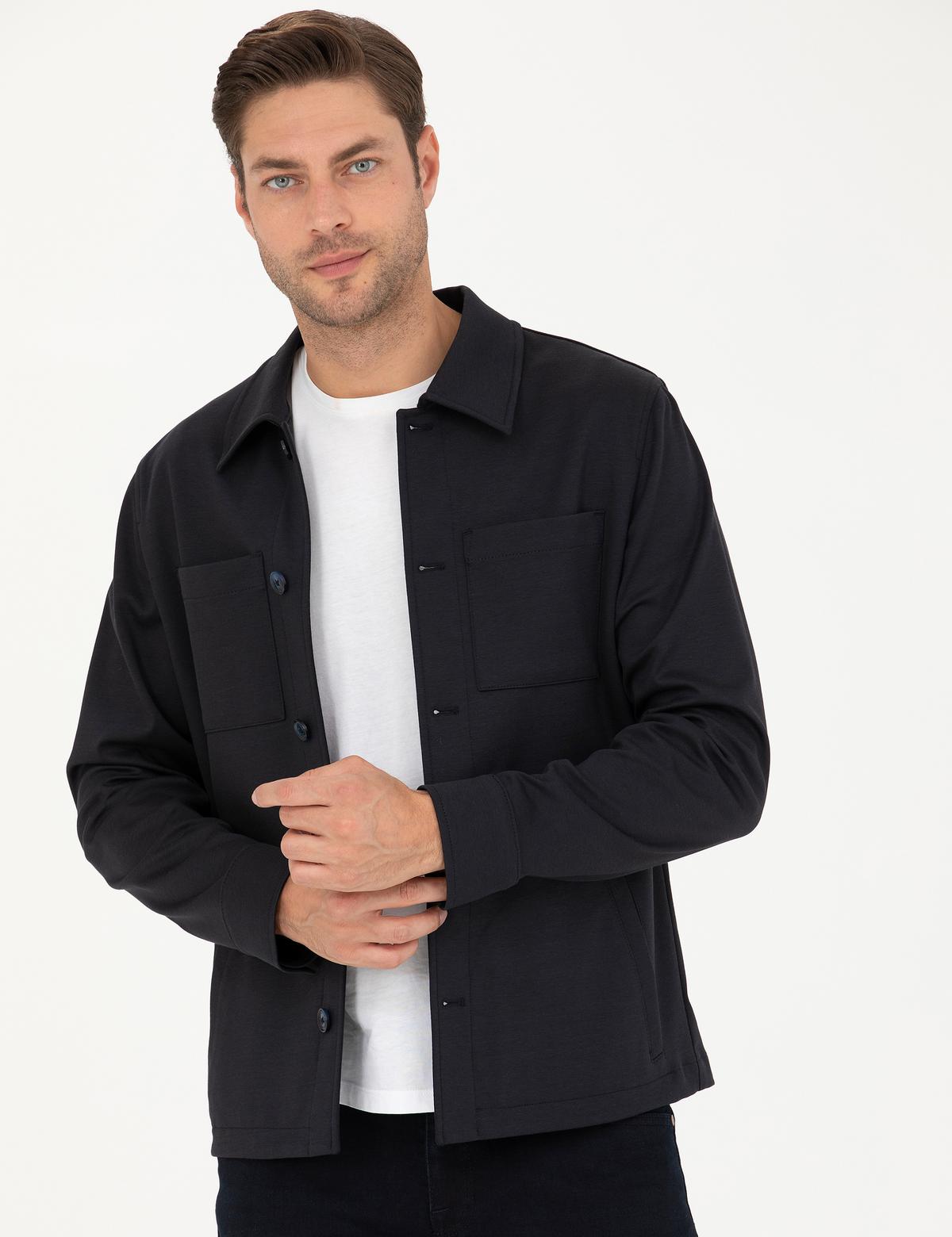 Lacivert Regular Fit Gömlek Ceket - 50287473038