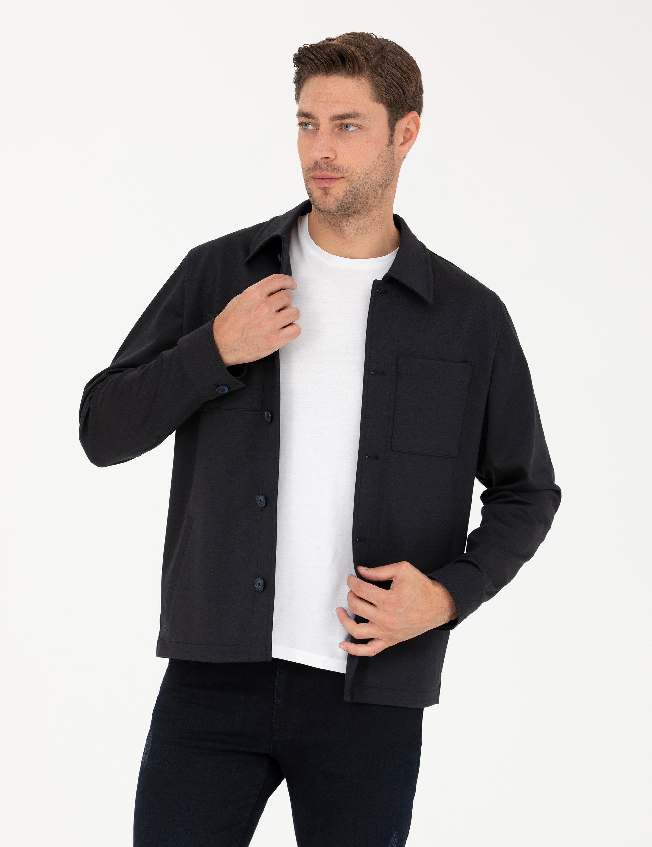 Lacivert Regular Fit Gömlek Ceket