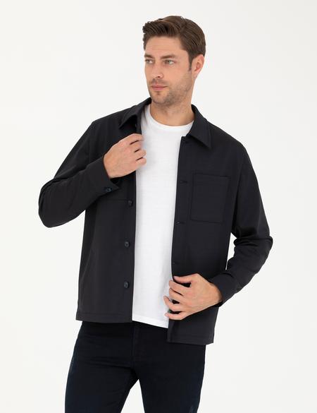 Lacivert Regular Fit Gömlek Ceket - 50287473038