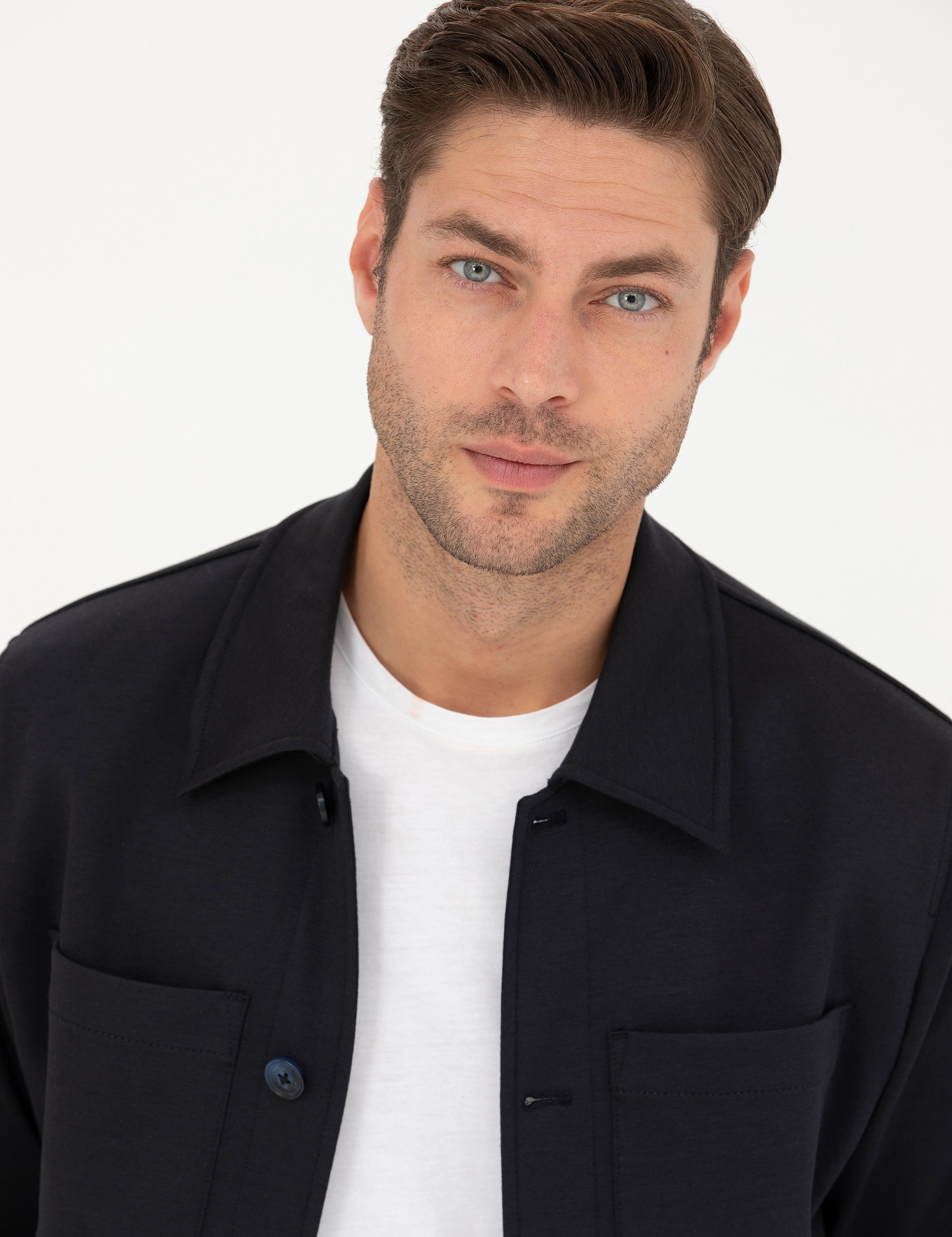 Lacivert Regular Fit Gömlek Ceket