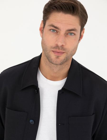 Lacivert Regular Fit Gömlek Ceket - 50287473038