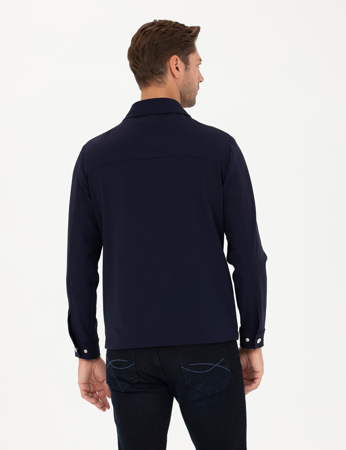 Lacivert Regular Fit Fermuarlı Ceket - 50287493038