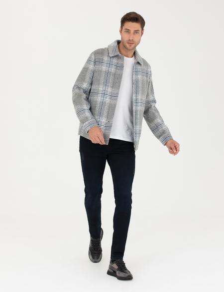 Lacivert Kaşe Mont - 50283843032