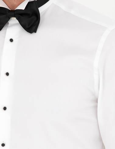Beyaz Slim Fit Smokin Gömlek