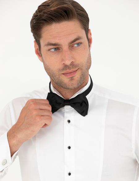 Beyaz Ex. Slim Fit Smokin Gömlek - 50277142001