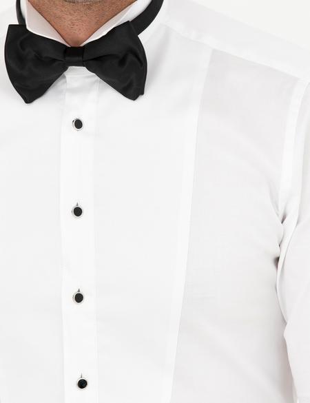 Beyaz Ex. Slim Fit Smokin Gömlek - 50277142001