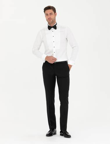 Beyaz Ex. Slim Fit Smokin Gömlek
