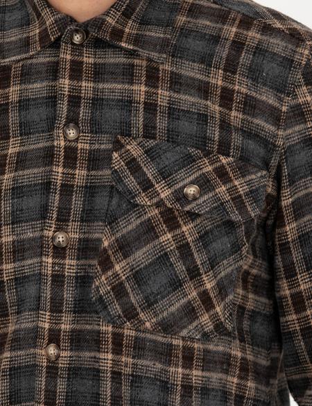 Kahverengi Comfort Fit Gömlek Ceket - 50274654014