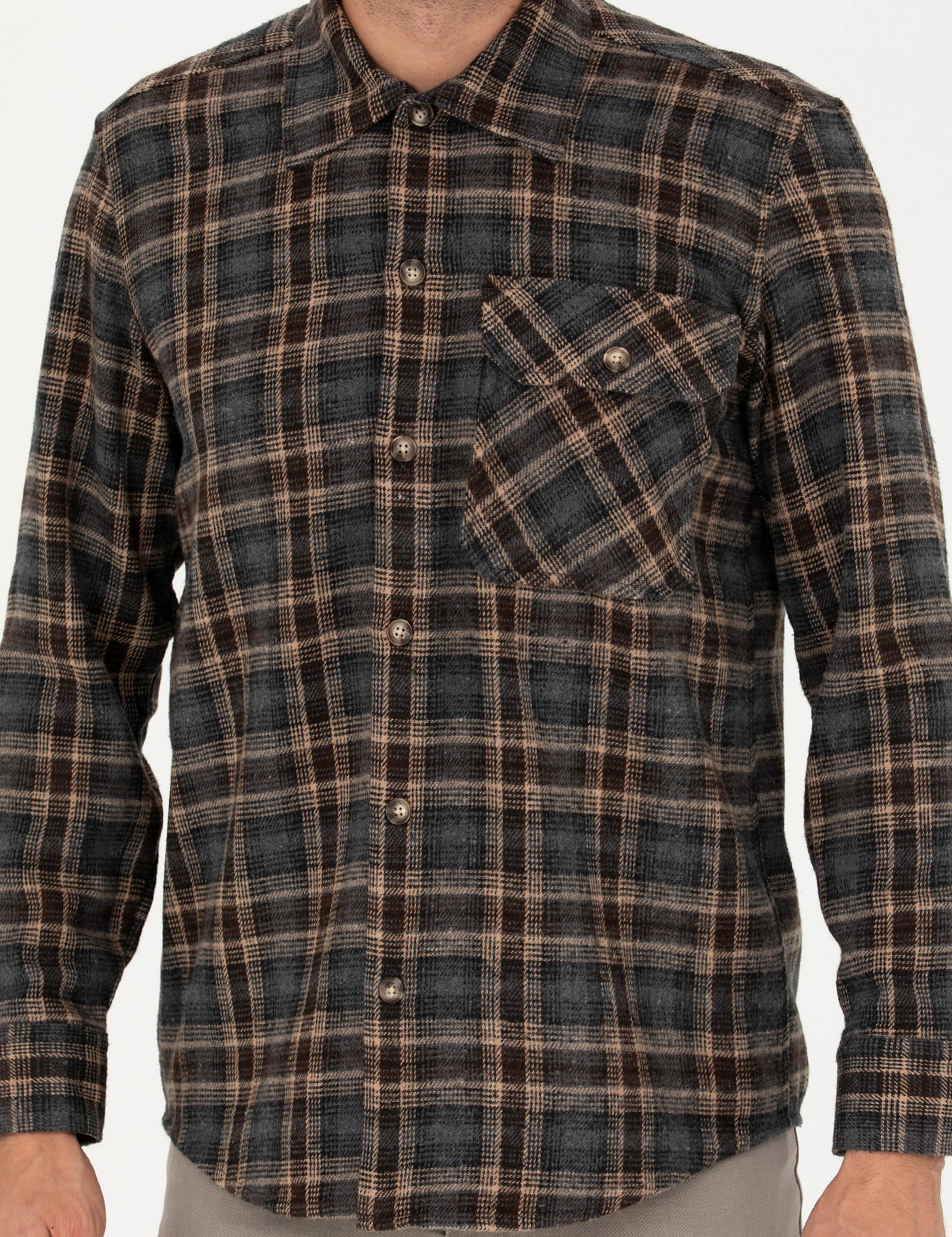 Kahverengi Comfort Fit Gömlek Ceket