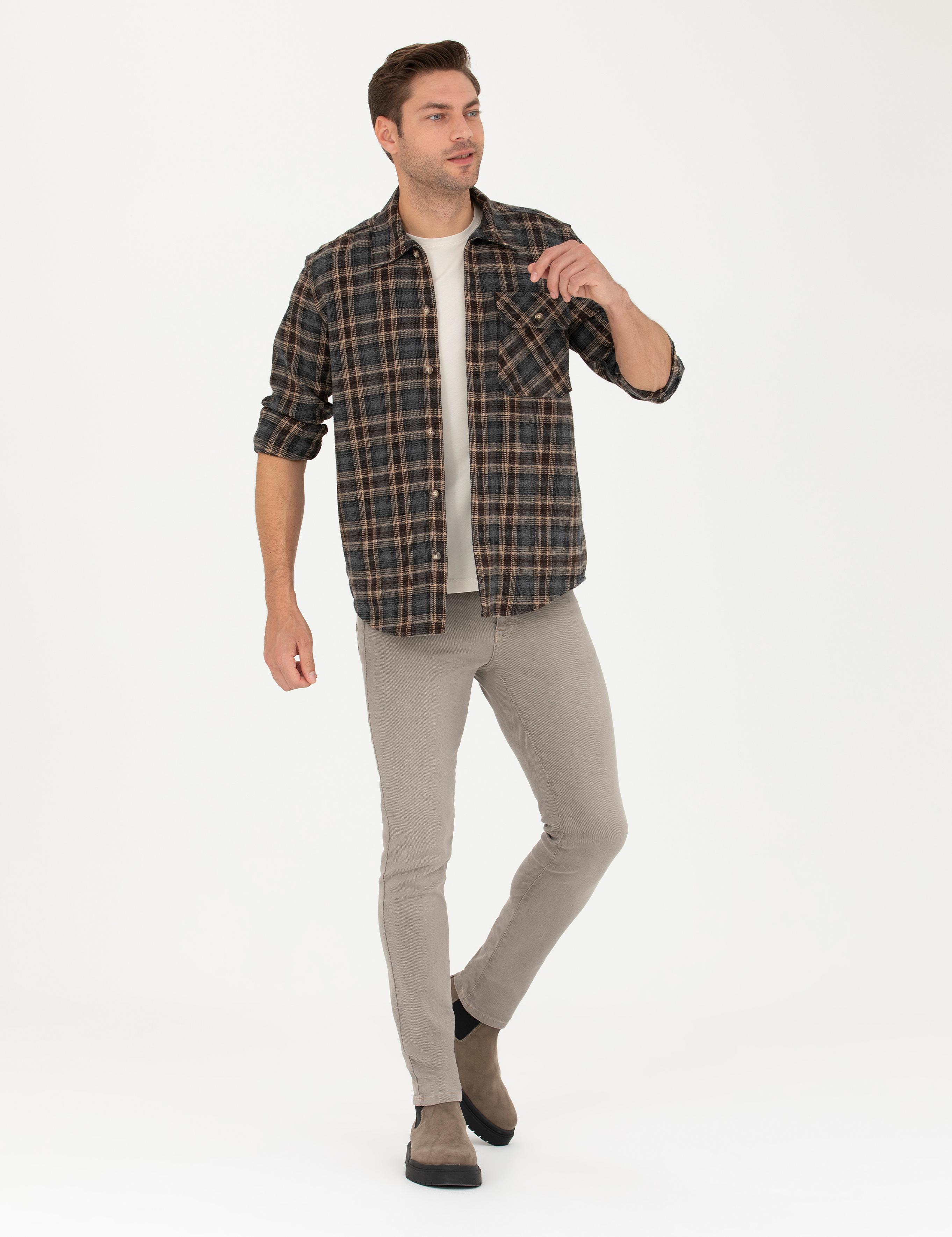 Kahverengi Comfort Fit Gömlek Ceket