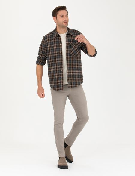 Kahverengi Comfort Fit Gömlek Ceket - 50274654014