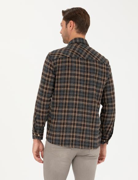 Kahverengi Comfort Fit Gömlek Ceket - 50274654014