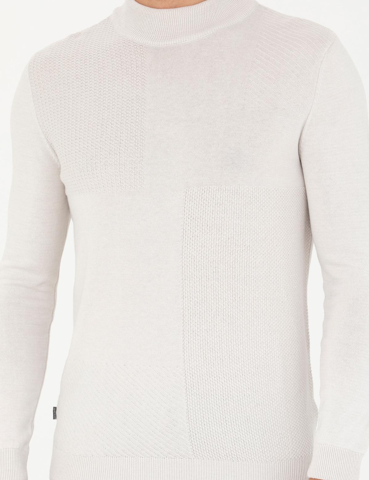 Taş Slim Fit Yarım Balıkçı Yaka Triko Kazak - 50281845003